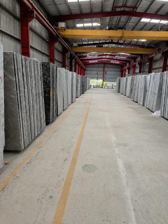 Granite slabs prepared for selection